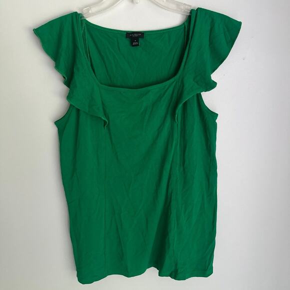 Ann Taylor Factory Green Flutter Sleeve tee shirt, size Medium - Picture 1 of 5
